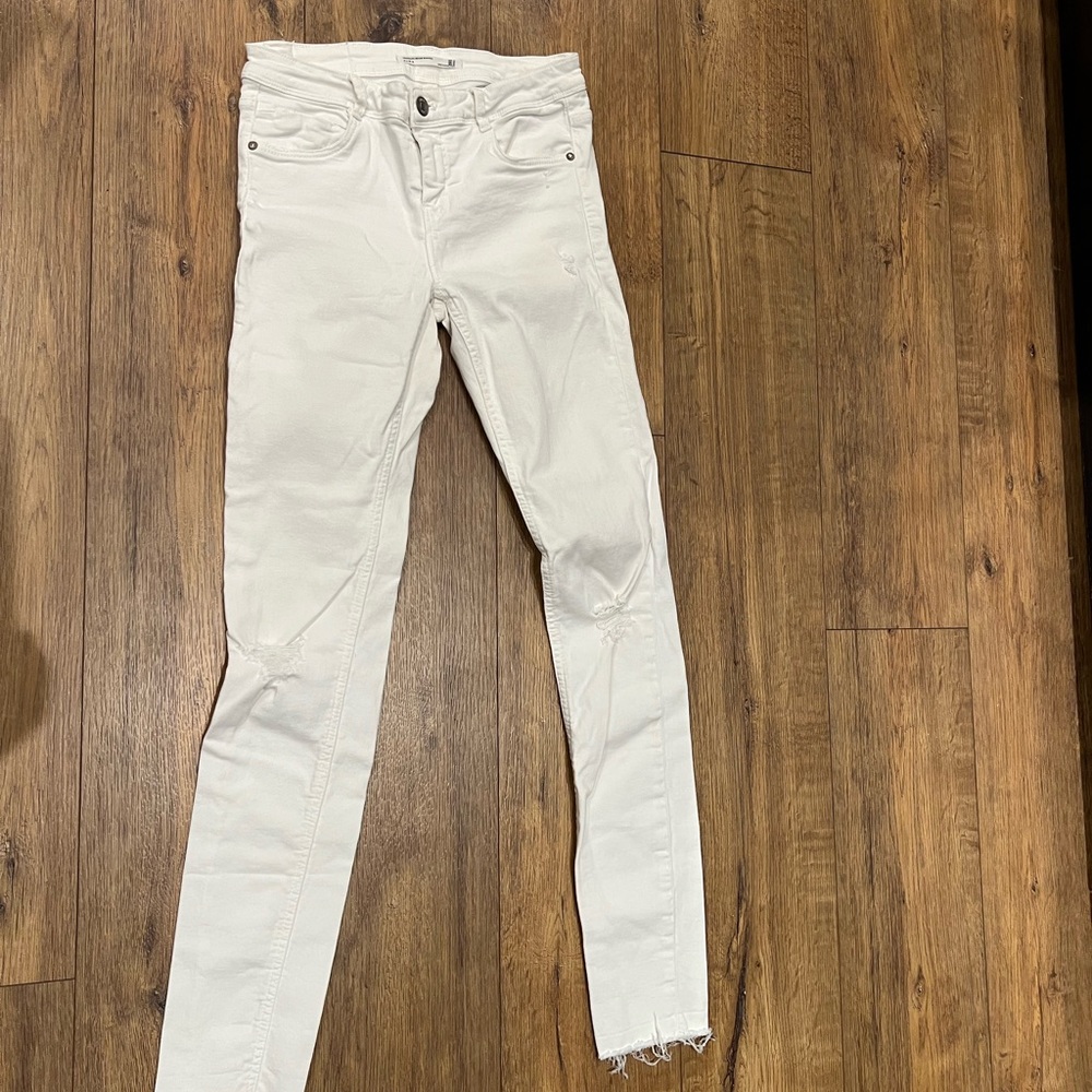 Zara Slim Trafaluc white jeans